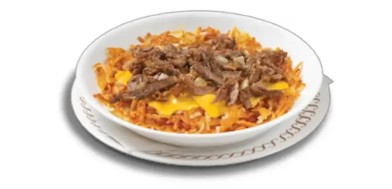 Discover the Waffle House Cheesesteak Melt Hashbrown Bowl's price, complete nutrition facts, allergen, and gluten information.