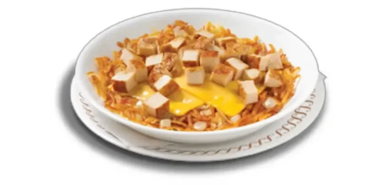 Discover the Waffle House Chicken Melt Hashbrown Bowl's price, complete nutrition facts, allergen, and gluten information.
